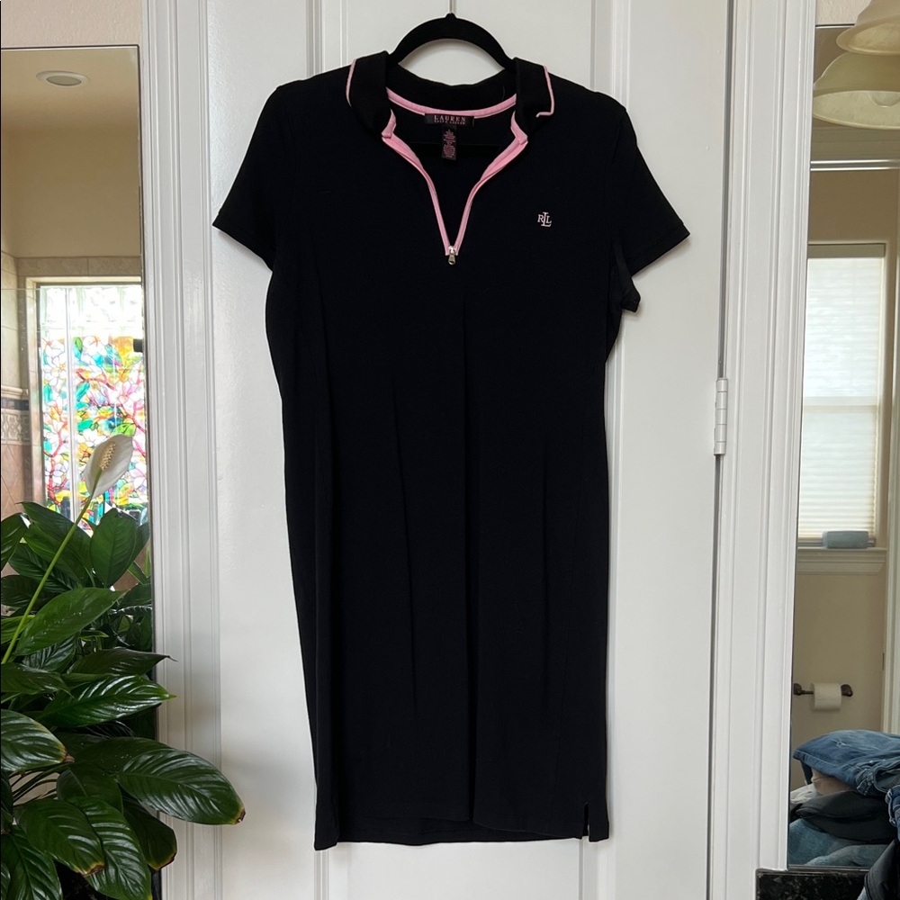 Ralph Lauren Black Label Polo Dress with Pink Accents
